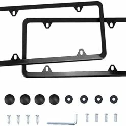 Wholesale ???? 4 Holes Stainless Steel License Plate Frames, 2 PCS Car Licence Plate Covers, Automotive Exterior Accessories Slim Design With Bolts Washer Caps For US Vehicles, Black ???? 19 Wholesale ???? 4 Holes Stainless Steel License Plate Frames, 2 PCS Car Licence Plate Covers, Automotive Exterior Accessories Slim Design With Bolts Washer Caps For US Vehicles, Black ???? -SYX MOTO store 31bUtDv1iSL. AC