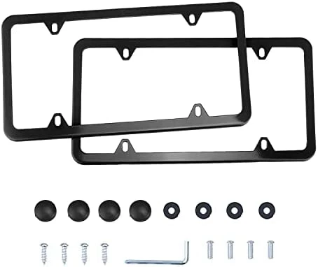 Wholesale ???? 4 Holes Stainless Steel License Plate Frames, 2 PCS Car Licence Plate Covers, Automotive Exterior Accessories Slim Design With Bolts Washer Caps For US Vehicles, Black ???? 7 Wholesale ???? 4 Holes Stainless Steel License Plate Frames, 2 PCS Car Licence Plate Covers, Automotive Exterior Accessories Slim Design With Bolts Washer Caps For US Vehicles, Black ???? - Image 5