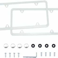 Wholesale ???? 4 Holes Stainless Steel License Plate Frames, 2 PCS Car Licence Plate Covers, Automotive Exterior Accessories Slim Design With Bolts Washer Caps For US Vehicles, Black ???? 26 Wholesale ???? 4 Holes Stainless Steel License Plate Frames, 2 PCS Car Licence Plate Covers, Automotive Exterior Accessories Slim Design With Bolts Washer Caps For US Vehicles, Black ???? -SYX MOTO store 31jLKVi3gZL. AC