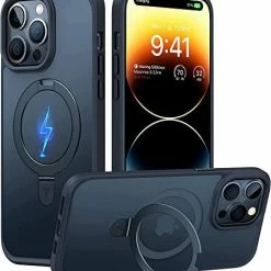 Buy ???? Magnetic For IPhone 14 Pro Max Case [Compatible With Magsafe] With Stand, [Military Grade Drop Protection] Shockproof Translucent Back Slim Protective Phone Case UPRO Ostand (2022), Black ???? -SYX MOTO store 412wuT7jWaL. AC