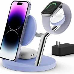 Best deal ❤️ 5-in-1 Wireless Charger With [Apple MFi Certification], Apple Charging Station For IPhone 11/12/13/14,Pro,Pro Max, Apple ⌚ Watch, AirPods2/3 Pro, Wireless Fast Charging Station Pure Purple ???? -SYX MOTO store 415TyktL5xL. AC