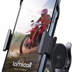 Best Pirce ???? Motorcycle Phone Mount, Bike Phone Holder Upgrade Adjustable Cell Phone Holder, Bicycle Scooter Handlebar Phone Cradle Clip For IPhone 14 Plus / Pro Max / 13, Galaxy S9 And 4.7 - 6.8" Phone Black ???? -SYX MOTO store 416I qodeL. AC