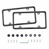 Wholesale ???? 4 Holes Stainless Steel License Plate Frames, 2 PCS Car Licence Plate Covers, Automotive Exterior Accessories Slim Design With Bolts Washer Caps For US Vehicles, Black ???? -SYX MOTO store 418Cl36AiUL
