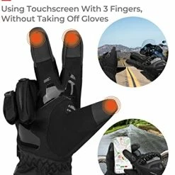 Budget ???? Winter Motorcycle Gloves, Rainproof Riding Gloves With Touchscreen, Motorcycle Winter Gloves For Men, Warm Motorcycle Gloves For Riding, ATV, UTV, Snowmobile - Black, Larg ???? -SYX MOTO store 418SpIrmACL