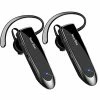 Deals ❤️ [2 Pack] Bluetooth Earpiece Wireless Handsfree Headset V5.0 24 Hrs Driving Headset With Mic 60 Days Standby Time Headset Case For IPhone Android Samsung Laptop Truck Driver Whit ???? -SYX MOTO store 418ysTJ9XbL