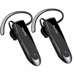 Deals ❤️ [2 Pack] Bluetooth Earpiece Wireless Handsfree Headset V5.0 24 Hrs Driving Headset With Mic 60 Days Standby Time Headset Case For IPhone Android Samsung Laptop Truck Driver Whit ????