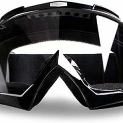 Coupon ???? Motorcycle Goggles Dirt Bike Goggles Motocross Goggles Windproof ATV Goggles Dustproof Racing GogglesScratch Resistant Ski Goggles Protective Safety Glasses PU Resin (Black Frame+Color Lens) ❤️ -SYX MOTO store 41Dv QylIS. AC
