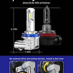 Top 10 ???? H11 LED Headlight Bulbs, H8/H9/H16 Fog Lights, DRL Or Low Beam, White Fanless Mini Size Car Light Bulb (Pack Of 2) ⭐ 10 Top 10 ???? H11 LED Headlight Bulbs, H8/H9/H16 Fog Lights, DRL Or Low Beam, White Fanless Mini Size Car Light Bulb (Pack Of 2) ⭐ -SYX MOTO store 41Dyx7N69gL