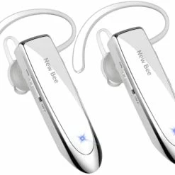 Deals ❤️ [2 Pack] Bluetooth Earpiece Wireless Handsfree Headset V5.0 24 Hrs Driving Headset With Mic 60 Days Standby Time Headset Case For IPhone Android Samsung Laptop Truck Driver Whit ???? -SYX MOTO store 41F83htUf2L. AC