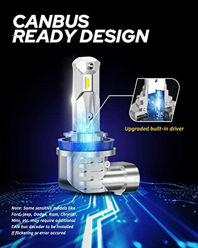 Top 10 ???? H11 LED Headlight Bulbs, H8/H9/H16 Fog Lights, DRL Or Low Beam, White Fanless Mini Size Car Light Bulb (Pack Of 2) ⭐ 6 Top 10 ???? H11 LED Headlight Bulbs, H8/H9/H16 Fog Lights, DRL Or Low Beam, White Fanless Mini Size Car Light Bulb (Pack Of 2) ⭐ - Image 4