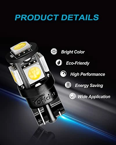 Promo ???? 194 LED Bulbs White 6000k Super Bright 5th Generation, T10 LED Bulbs, 168 LED Bulb For Car Interior Dome Map Door Courtesy License Plate Lights W5W 2825, Pack Of 10 ???? 7 Promo ???? 194 LED Bulbs White 6000k Super Bright 5th Generation, T10 LED Bulbs, 168 LED Bulb For Car Interior Dome Map Door Courtesy License Plate Lights W5W 2825, Pack Of 10 ???? - Image 5