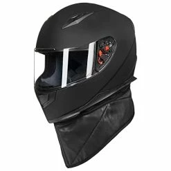 Promo ???? Full Face Motorcycle Street Bike Helmet With Removable Winter Neck Scarf + 2 Visors DOT Model-JK313 (L, Matte Black) ???? 21 Promo ???? Full Face Motorcycle Street Bike Helmet With Removable Winter Neck Scarf + 2 Visors DOT Model-JK313 (L, Matte Black) ???? -SYX MOTO store 41MCyr0x7VL