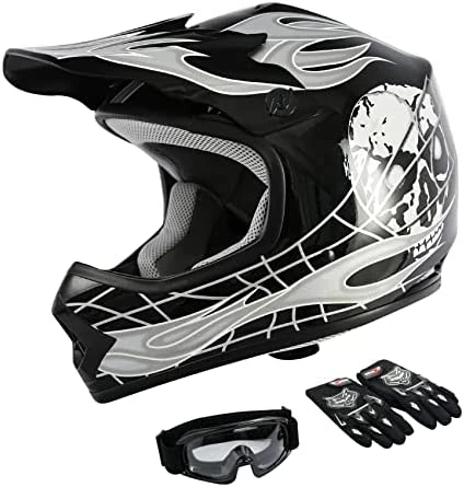 Budget ???? Dot Youth & Kids Motocross Offroad Street Helmet Red Spider Motorcycle Youth Helmet Dirt Bike Motocross ATV Helmet+Goggles+Gloves S Pattern:red Spider ???? 9 Budget ???? Dot Youth & Kids Motocross Offroad Street Helmet Red Spider Motorcycle Youth Helmet Dirt Bike Motocross ATV Helmet+Goggles+Gloves S Pattern:red Spider ???? - Image 7