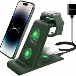 Wholesale ❤️ 3 In 1 Wireless Charging Station Compatible For Apple Products Multiple Devices Apple ⌚ Watch Ultra 8 7 SE 6 5 4 3 AirPods Pro 2 IPhone 14 13 12 11 Pro Max/X/XS/XR/8 Fast Wireless Charger Stand Dark Green ???? 20 Wholesale ❤️ 3 In 1 Wireless Charging Station Compatible For Apple Products Multiple Devices Apple ⌚ Watch Ultra 8 7 SE 6 5 4 3 AirPods Pro 2 IPhone 14 13 12 11 Pro Max/X/XS/XR/8 Fast Wireless Charger Stand Dark Green ???? -SYX MOTO store 41PJewu0EKL. AC