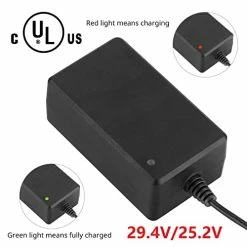 Flash Sale ???? 29.4V UL Charger Universal For 25.2V 25.9V 25.6V 24V Lithium Battery With 2 Plugs 5.5mm 1 Prong And 8mm 3 Prong ???? -SYX MOTO store 41QGjt9kF4L