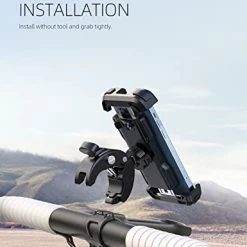 Cheapest ???? Motorcycle Phone Mount, Bike Phone Holder - Upgrade Quick Install Handlebar Clip For Bicycle Scooter, Cell Phone Clamp For IPhone 14 Pro Max / 13 / 12, Galaxy S10 And More 4.7 - 6.8" Phone Transparent ❤️ -SYX MOTO store 41QXXsTk2BL