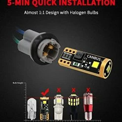 Best Sale ???? 194 168 2825 W5W LED Bulb White Canbus Error Free, T10 LED Bulbs 400LM 6000K Super Bright For Dome Map License Plate Trunk Cargo Lights (2-Pack) ???? -SYX MOTO store 41RKl8XtAAL