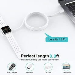 Cheap ???? 2022 Upgraded For Apple ⌚ Watch Magnetic Fast Charger To USB-C Cable (1m/Portable) [Apple MFi Certified] Magnetic Wireless Charging Compatible With Apple ⌚ Watch Series 8/7/6/SE/5/4/3/2/1 ✨ -SYX MOTO store 41TeWF128QL