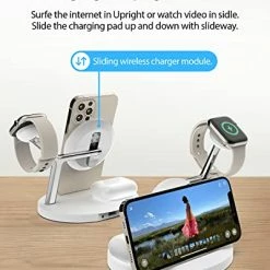 Best deal ❤️ 5-in-1 Wireless Charger With [Apple MFi Certification], Apple Charging Station For IPhone 11/12/13/14,Pro,Pro Max, Apple ⌚ Watch, AirPods2/3 Pro, Wireless Fast Charging Station Pure Purple ???? -SYX MOTO store 41TlMsAN5TL