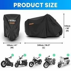 Best deal ⌛ Motorcycle Cover All Season Universal Weather Quality Waterproof Sun Outdoor Protection Durable Night Reflective With Lock-Holes & Storage Bag Fits Up To 96.5" Motorcycles Vehicle Cover ???? -SYX MOTO store 41TmWa9vcHL