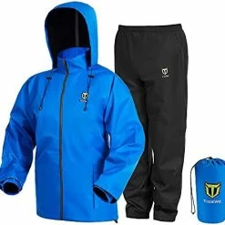 Budget ???? TideWe Rain Suit, Waterproof Breathable Lightweight 2 Pieces Rainwear Blue ???? -SYX MOTO store 41VFL0b4LL. AC