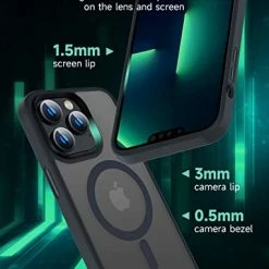 Best Pirce ???? Magnetic Case For IPhone 13 Pro Max Case [MIL-Grade Drop Tested & Compatible With MagSafe] Translucent Matte Back With Aluminum Alloy Keys, Anti-Fingerprint Anti-Scratch 6.7 Inch, Black ???? -SYX MOTO store 41VzOdZcWsL