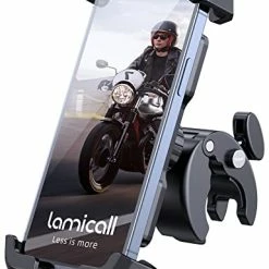 Cheapest ???? Motorcycle Phone Mount, Bike Phone Holder - Upgrade Quick Install Handlebar Clip For Bicycle Scooter, Cell Phone Clamp For IPhone 14 Pro Max / 13 / 12, Galaxy S10 And More 4.7 - 6.8" Phone Transparent ❤️