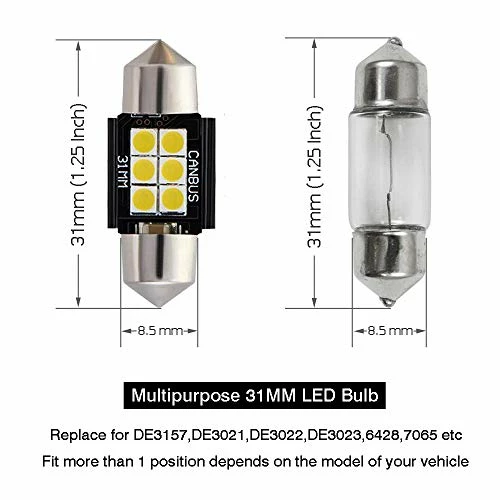 Coupon ???? Newest 9-30V Extremely Bright DE3175 DE3021 Festoon LED Bulbs Error Free 1.25" 31mm For Interior Map Dome Lights And License Plate Courtesy Lights, Xenon White ???? 7 Coupon ???? Newest 9-30V Extremely Bright DE3175 DE3021 Festoon LED Bulbs Error Free 1.25" 31mm For Interior Map Dome Lights And License Plate Courtesy Lights, Xenon White ???? - Image 5