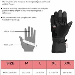 Budget ???? Winter Motorcycle Gloves, Rainproof Riding Gloves With Touchscreen, Motorcycle Winter Gloves For Men, Warm Motorcycle Gloves For Riding, ATV, UTV, Snowmobile - Black, Larg ???? -SYX MOTO store 41ejRhHWJVL