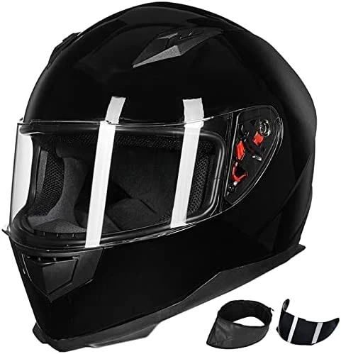 Promo ???? Full Face Motorcycle Street Bike Helmet With Removable Winter Neck Scarf + 2 Visors DOT Model-JK313 (L, Matte Black) ???? 16 Promo ???? Full Face Motorcycle Street Bike Helmet With Removable Winter Neck Scarf + 2 Visors DOT Model-JK313 (L, Matte Black) ???? - Image 14