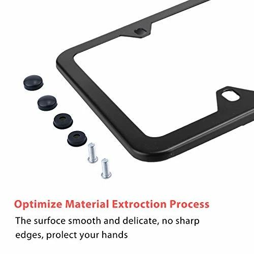 Wholesale ???? 4 Holes Stainless Steel License Plate Frames, 2 PCS Car Licence Plate Covers, Automotive Exterior Accessories Slim Design With Bolts Washer Caps For US Vehicles, Black ???? 4 Wholesale ???? 4 Holes Stainless Steel License Plate Frames, 2 PCS Car Licence Plate Covers, Automotive Exterior Accessories Slim Design With Bolts Washer Caps For US Vehicles, Black ???? - Image 2