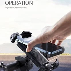 Cheapest ???? Motorcycle Phone Mount, Bike Phone Holder - Upgrade Quick Install Handlebar Clip For Bicycle Scooter, Cell Phone Clamp For IPhone 14 Pro Max / 13 / 12, Galaxy S10 And More 4.7 - 6.8" Phone Transparent ❤️ -SYX MOTO store 41n7defNdPL