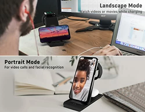 Wholesale ❤️ 3 In 1 Wireless Charging Station Compatible For Apple Products Multiple Devices Apple ⌚ Watch Ultra 8 7 SE 6 5 4 3 AirPods Pro 2 IPhone 14 13 12 11 Pro Max/X/XS/XR/8 Fast Wireless Charger Stand Dark Green ???? 4 Wholesale ❤️ 3 In 1 Wireless Charging Station Compatible For Apple Products Multiple Devices Apple ⌚ Watch Ultra 8 7 SE 6 5 4 3 AirPods Pro 2 IPhone 14 13 12 11 Pro Max/X/XS/XR/8 Fast Wireless Charger Stand Dark Green ???? - Image 2