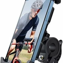Best Pirce ???? Motorcycle Phone Mount, Bike Phone Holder Upgrade Adjustable Cell Phone Holder, Bicycle Scooter Handlebar Phone Cradle Clip For IPhone 14 Plus / Pro Max / 13, Galaxy S9 And 4.7 - 6.8" Phone Black ???? -SYX MOTO store 41ozO0VeEL. AC