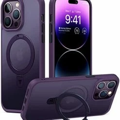 Buy ???? Magnetic For IPhone 14 Pro Max Case [Compatible With Magsafe] With Stand, [Military Grade Drop Protection] Shockproof Translucent Back Slim Protective Phone Case UPRO Ostand (2022), Black ???? -SYX MOTO store 41pZCq8BAML. AC