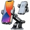 Deals ❤️ [Upgraded] Cell Phone Holder Car [Anti-Slip Soft Silicone & Powerful Suction] Dashboard Windshield Universal Phone Car Mount, Compatible With IPhone 14 13 12 11 Pro Max &Truck/SUV/Jeep (Gray) ???? -SYX MOTO store 41uPvzvidJL