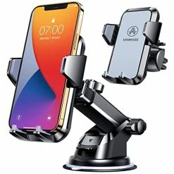 Deals ❤️ [Upgraded] Cell Phone Holder Car [Anti-Slip Soft Silicone & Powerful Suction] Dashboard Windshield Universal Phone Car Mount, Compatible With IPhone 14 13 12 11 Pro Max &Truck/SUV/Jeep (Gray) ????