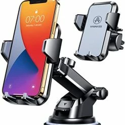 Deals ❤️ [Upgraded] Cell Phone Holder Car [Anti-Slip Soft Silicone & Powerful Suction] Dashboard Windshield Universal Phone Car Mount, Compatible With IPhone 14 13 12 11 Pro Max &Truck/SUV/Jeep (Gray) ???? -SYX MOTO store 41uPvzvidJL. AC