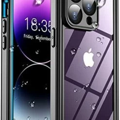 Deals ???? [Real 360] For IPhone 14 Pro Max Case Waterproof, Built-in 9H Tempered Glass Camera Lens & Screen Protection [14FT Military Dropproof][Full-Body Shockproof][Dustproof][IP68 Underwater]-Black ???? -SYX MOTO store 41uZ7nkQbxL. AC