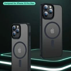 Best Pirce ???? Magnetic Case For IPhone 13 Pro Max Case [MIL-Grade Drop Tested & Compatible With MagSafe] Translucent Matte Back With Aluminum Alloy Keys, Anti-Fingerprint Anti-Scratch 6.7 Inch, Black ???? -SYX MOTO store 41z2VDOzA4L