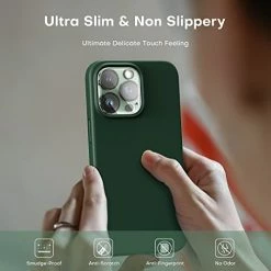 Wholesale ???? [5 In 1] For IPhone 13 Pro Case, With 2 Pack Screen Protector + 2 Pack Camera Lens Protector, Slim Silicone Phone Case IPhone 13 Pro 6.1 Inch, [Anti-Scratch] [Drop Protection], Alpine Green ???? -SYX MOTO store 41zgCGgziVL