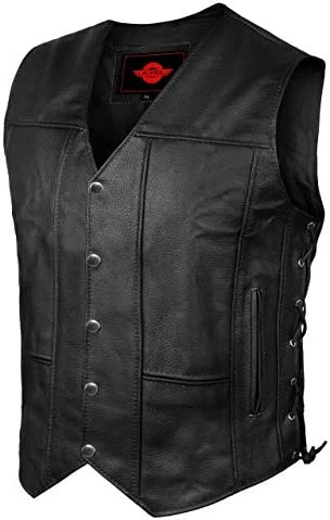 Buy ⭐ Alpha Leather Motorcycle Vest For Men Riding Club Black Biker Vests With Concealed Carry Gun Pocket Cruise Vintage ⌛ 3 Buy ⭐ Alpha Leather Motorcycle Vest For Men Riding Club Black Biker Vests With Concealed Carry Gun Pocket Cruise Vintage ⌛