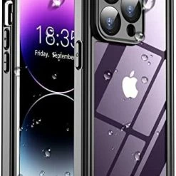 Deals ???? [Real 360] For IPhone 14 Pro Max Case Waterproof, Built-in 9H Tempered Glass Camera Lens & Screen Protection [14FT Military Dropproof][Full-Body Shockproof][Dustproof][IP68 Underwater]-Black ???? -SYX MOTO store 41zxuCHG4L. AC