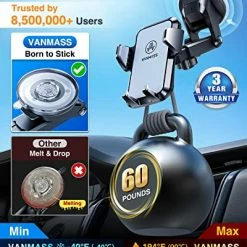 Deals ❤️ [Upgraded] Cell Phone Holder Car [Anti-Slip Soft Silicone & Powerful Suction] Dashboard Windshield Universal Phone Car Mount, Compatible With IPhone 14 13 12 11 Pro Max &Truck/SUV/Jeep (Gray) ???? -SYX MOTO store 510HF3y1wtL