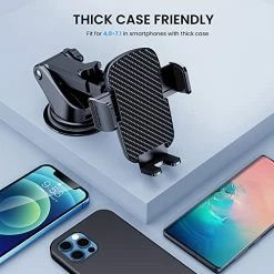 Buy ???? Phone Holder For Car [Military-Grade Suction] Phone Stand For Car Phone Holder Mount [Super Stable] Automobile Cell Phone Holder Car Mount For IPhone Universal Dashboard Mount Fit For All Smartphones Black ???? -SYX MOTO store 510hXDV3UgL