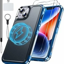 Wholesale ???? Magnetic Case For IPhone 13 Case For IPhone 14 Case,[Compatible With Magsafe] [Non-Yellowing] [3 Pcs Glass Screen Protector] Shockproof Slim Phone Case Cover 6.1'' - Clear ❤️ -SYX MOTO store 510lPIDiVHL. AC