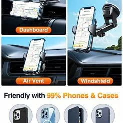 Deals ❤️ [Upgraded] Cell Phone Holder Car [Anti-Slip Soft Silicone & Powerful Suction] Dashboard Windshield Universal Phone Car Mount, Compatible With IPhone 14 13 12 11 Pro Max &Truck/SUV/Jeep (Gray) ???? -SYX MOTO store 5110OHATACL