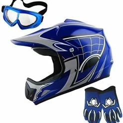 Discount ???? Youth Kids Motocross BMX MX ATV Dirt Bike Dianasour Helmet Dragon + Goggles + Martian Youth Glove Bundle T Rex Green Bundle ???? -SYX MOTO store 511ScSRNQDL. AC