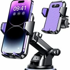 New ✔️ Universal Car Phone Mount,【Patent & Safety Certs】Upgraded Handsfree Stand, Phone Holder For Car Dashboard Windshield Vent, Compatible IPhone 13 12 11 Pro Max Xs XR X 8, Galaxy S20 Note 10 9 Purple ✨ -SYX MOTO store 511dvnQLLcL. AC