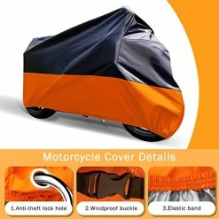 New ✨ Black And Orange Waterproof Sun Motorcycle Cover (XXXL).116" For Kawasaki Yamaha Suzuki Harley Davidson (XXXL) ???? -SYX MOTO store 515KuXqCbBL